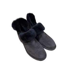 UGG McKay Womens Brown Suede Sheepskin Lined Winter Ankle Boots Sz 9 Casual